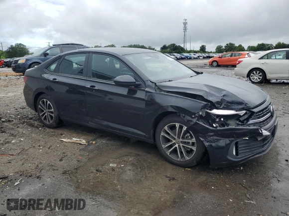 2024 Volkswagen Jetta Sport with VIN 3VWBM7BU5RM049031, listed as a Copart auction lot 57835295 with 14,250 mi miles and Salvage title. Bid and sale history available at DreamBid. Image 4.