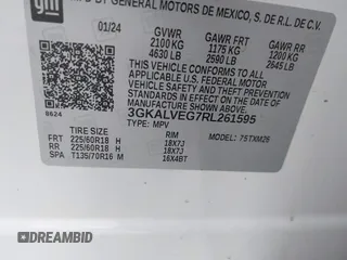 2024 GMC Terrain SLT с VIN 3GKALVEG7RL261595, выставлен на аукционе IAAI как лот 42355879 с пробегом 35 990 миль миль и . История ставок и продаж доступна на DreamBid. Изображение 9.