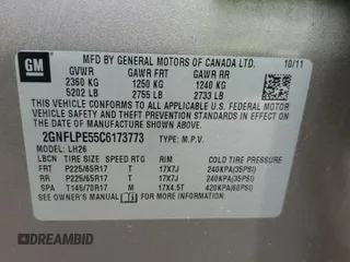 2012 Chevrolet Equinox 2LT z VIN 2GNFLPE55C6173773, wystawiony jako Copart lot #53961474 z przebiegiem 163 806 mil mil oraz Szkoda całkowita • Salvage title. Historia ofert i sprzedaży dostępna na DreamBid. Obrazek 13.