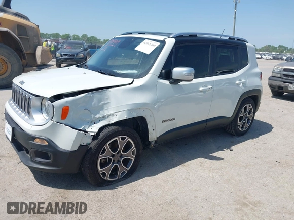 2015 Jeep Renegade Limited with VIN ZACCJADT0FPB52838, listed as a IAAI auction lot 42011409 with 97,376 mi miles and . Bid and sale history available at DreamBid. Image 2.
