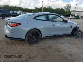 2024 BMW M4 Competition with VIN WBS33AZ01RCP71505, listed as a Copart auction lot 63434764 with 0 mi miles and Salvage Title. Bid and sale history available at carsss.com. Image 3.