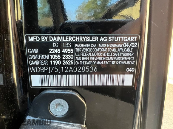 2002 Mercedes-Benz CL 500/600 z VIN WDBPJ75J12A028536, wystawiony jako Copart lot #46783965 z przebiegiem 28 608 mil mil oraz Czysty tytuł • Clean title. Historia ofert i sprzedaży dostępna na DreamBid. Obrazek 10.