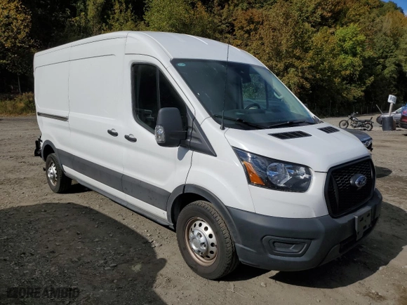 2023 Ford Transit Cargo Van with VIN 1FTBR2CG6PKA87002, listed as a Copart auction lot 75418304 with 24,240 mi miles and Salvage Title. Bid and sale history available at carsss.com. Image 4.