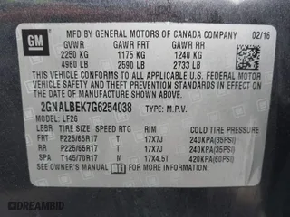 2016 Chevrolet Equinox LS with VIN 2GNALBEK7G6254038, listed as a IAAI auction lot 41718548 with 108,982 mi miles. Bid and sale history available at carsss.com. Image 9.