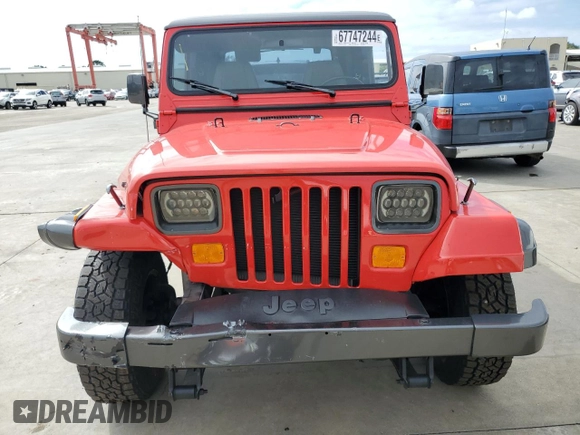 1992 Jeep Wrangler with VIN 2J4FY29S3NJ535736, listed as a Copart auction lot 67747244 with 144,912 mi miles and Salvage Title. Bid and sale history available at carsss.com. Image 5.
