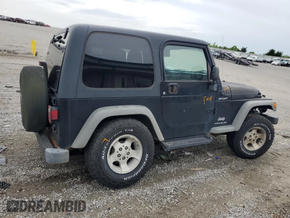 2003 Jeep Wrangler Sport with VIN 1J4FA49S43P321998, listed as a Copart auction lot 60860444 with 109,856 mi miles and Salvage Title. Bid and sale history available at carsss.com. Image 3.