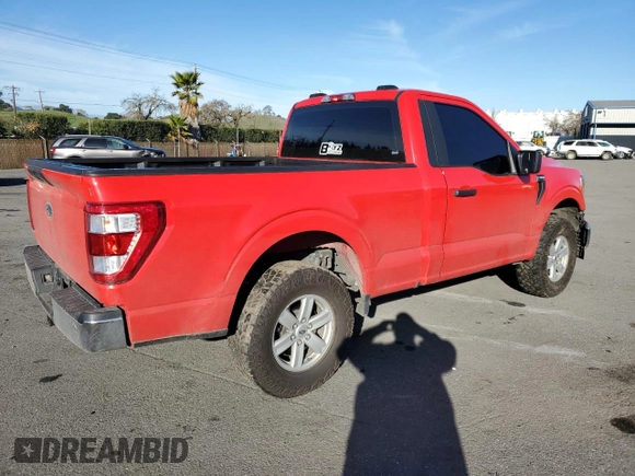 2021 Ford F-150 XL with VIN 1FTMF1C58MKE69537, listed as a Copart auction lot 41438195 with 51,701 mi miles and Salvage title. Bid and sale history available at DreamBid. Image 3.