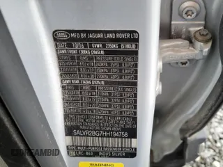 2017 Land Rover Range Rover Evoque HSE with VIN SALVR2BG7HH194758, listed as a Copart auction lot 43650385 with 86,222 mi miles and Salvage Title. Bid and sale history available at carsss.com. Image 13.