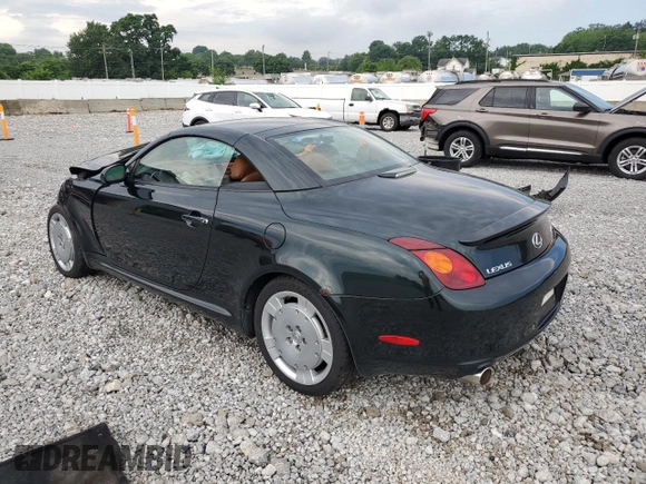 2002 Lexus SC 430 with VIN JTHFN48Y920006524, listed as a Copart auction lot 64680695 with 166,118 mi miles and Salvage title. Bid and sale history available at DreamBid. Image 2.