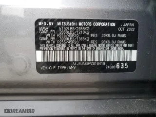 2023 Mitsubishi Outlander SE with VIN JA4J4UA89PZ018419, listed as a Copart auction lot 89114165 with 19,429 mi miles and Salvage Title. Bid and sale history available at carsss.com. Image 15.