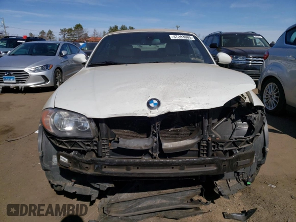 2009 BMW 1 Series 128i with VIN WBAUN13589VH81608, listed as a Copart auction lot 47283005 with 65,158 mi miles and Salvage Title. Bid and sale history available at carsss.com. Image 5.
