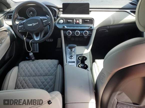 2022 Genesis G70 3.3T with VIN KMTG54TE1NU101029, listed as a Copart auction lot 74693774 with 0 mi miles and Non Repairable. Bid and sale history available at carsss.com. Image 8.