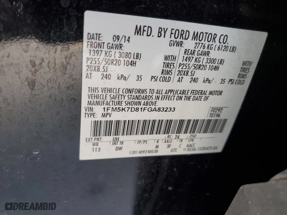 2015 Ford Explorer XLT with VIN 1FM5K7D81FGA83233, listed as a Copart auction lot 88721345 with 154,708 mi miles and Salvage Title. Bid and sale history available at carsss.com. Image 13.