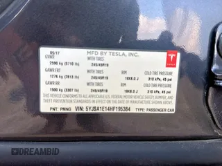 2017 Tesla Model S 60 с VIN 5YJSA1E14HF195384, выставлен на аукционе Copart как лот 61502705 с пробегом 52 092 миль миль и Чистый • Clean title. История ставок и продаж доступна на DreamBid. Изображение 10.