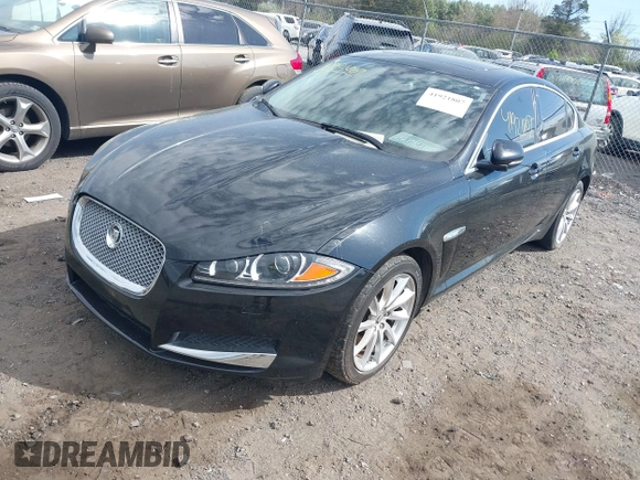 2013 Jaguar XF I4 RWD with VIN SAJWA0ES8DPS97356, listed as a IAAI auction lot 41921807 with 1 mi miles. Bid and sale history available at carsss.com. Image 2.