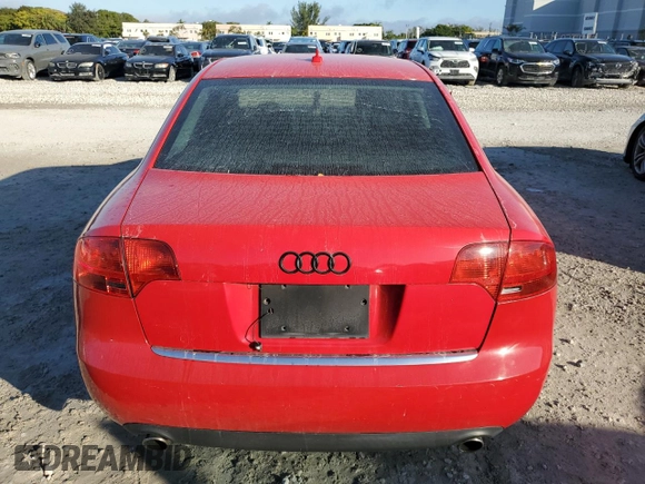 2007 Audi A4 2.0T with VIN WAUAF78E17A169408, listed as a Copart auction lot 86094304 with 141,237 mi miles and Clean Title. Bid and sale history available at carsss.com. Image 6.