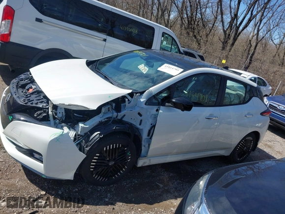 2023 Nissan LEAF SV Plus with VIN 1N4CZ1CV2PC557412, listed as a IAAI auction lot 41814701 with 28,513 mi miles and . Bid and sale history available at DreamBid. Image 15.