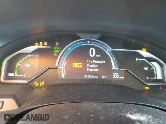 2018 Honda Clarity Plug-In Hybrid with VIN JHMZC5F17JC017811, listed as a Copart auction lot 58304774 with 54,827 mi miles and Salvage Title. Bid and sale history available at carsss.com. Image 9.