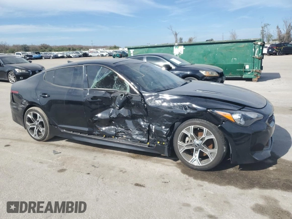 2020 Kia Stinger GT-Line with VIN KNAE15LA6L6083307, listed as a Copart auction lot 42766605 with 52,767 mi miles and Salvage Title. Bid and sale history available at DreamBid. Image 4.