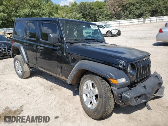 2022 Jeep Wrangler Unlimited Willys with VIN 1C4HJXDMXNW254583, listed as a Copart auction lot 70820684 with 42,931 mi miles and Salvage Title. Bid and sale history available at DreamBid. Image 4.