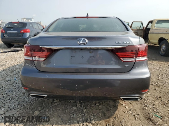 2015 Lexus LS 460 with VIN JTHCL5EF4F5025573, listed as a Copart auction lot 57178115 with 56,710 mi miles and Salvage title. Bid and sale history available at DreamBid. Image 6.