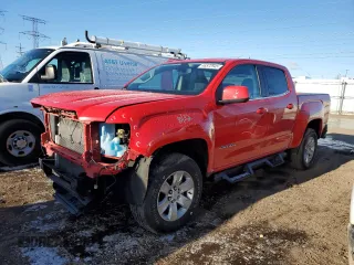 2018 GMC Canyon 2WD SLE with VIN 1GTG5CEN5J1328449, listed as a Copart auction lot 46572945 with 115,560 mi miles and Salvage Title. Bid and sale history available at carsss.com. Image 1.