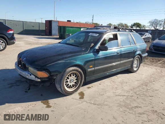 1999 BMW 5 Series 528iAt with VIN WBADP6345XBV62020, listed as a Copart auction lot 46804705 with 221,575 mi miles and Salvage Title. Bid and sale history available at carsss.com. Image 1.