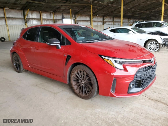 2023 Toyota GR Corolla Core with VIN JTNABAAE8PA007521, listed as a Copart auction lot 75476434 with NaN miles and Salvage Title. Bid and sale history available at carsss.com. Image 4.