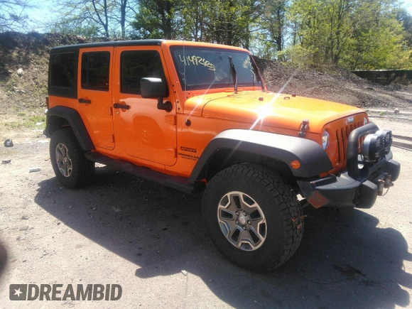 2013 Jeep Wrangler Unlimited Sport z VIN 1C4BJWDG7DL522421, wystawiony jako IAAI lot #41492425 z przebiegiem 55 921 mil mil oraz . Historia ofert i sprzedaży dostępna na DreamBid. Obrazek 1.