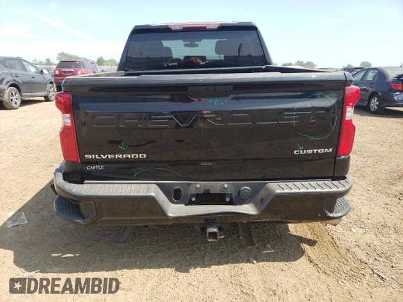 2021 Chevrolet Silverado 1500 Custom with VIN 3GCPYBEH9MG130670, listed as a Copart auction lot 68754854 with 63,770 mi miles and Salvage Title. Bid and sale history available at DreamBid. Image 6.