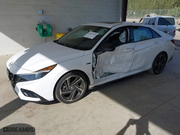 2023 Hyundai Elantra N Line with VIN KMHLR4AF9PU532312, listed as a IAAI auction lot 42047218 with 29,938 mi miles. Bid and sale history available at carsss.com. Image 17.