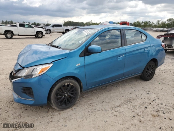 2022 Mitsubishi Mirage G4 ES with VIN ML32FUFJ9NHF03670, listed as a Copart auction lot 70931214 with 65,341 mi miles and Salvage Title. Bid and sale history available at carsss.com. Image 1.