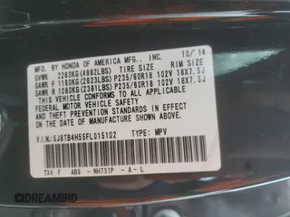 2015 Acura RDX Technology z VIN 5J8TB4H55FL015102, wystawiony jako Copart lot #52599135 z przebiegiem 61 830 mil mil oraz Szkoda całkowita • Salvage title. Historia ofert i sprzedaży dostępna na DreamBid. Obrazek 13.