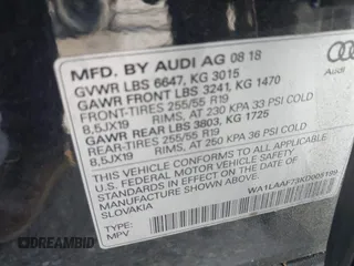 2019 Audi Q7 Premium Plus with VIN WA1LAAF73KD005199, listed as a IAAI auction lot 42525298 with 70,391 mi miles and . Bid and sale history available at DreamBid. Image 9.