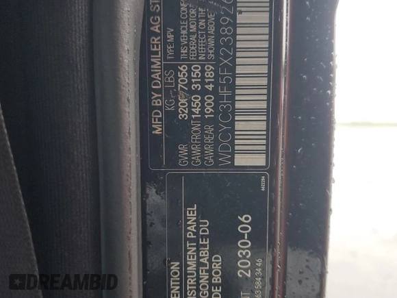 2015 Mercedes-Benz G 550 z VIN WDCYC3HF5FX238926, wystawiony jako Copart lot #86656784 z przebiegiem 92 278 mil mil oraz Szkoda całkowita • Salvage title. Historia ofert i sprzedaży dostępna na DreamBid. Obrazek 13.