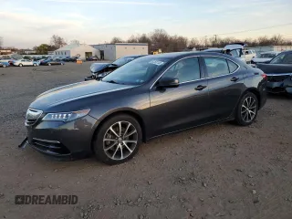 2015 Acura TLX V6 Tech with VIN 19UUB3F51FA003591, listed as a Copart auction lot 82263144 with 101,430 mi miles and Salvage Title. Bid and sale history available at carsss.com. Image 1.