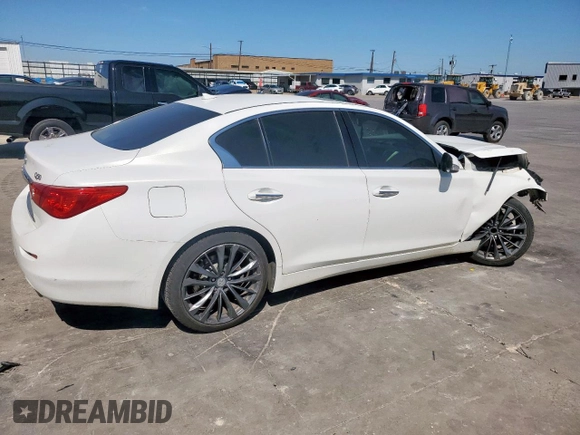 2014 Infiniti Q50 Premium with VIN JN1BV7AP5EM684822, listed as a Copart auction lot 53028845 with 0 mi miles and Salvage Title. Bid and sale history available at carsss.com. Image 3.