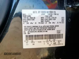 2013 Ford Edge Limited with VIN 2FMDK3KC4DBE33146, listed as a Copart auction lot 64785035 with 121,852 mi miles and Clean title. Bid and sale history available at DreamBid. Image 13.