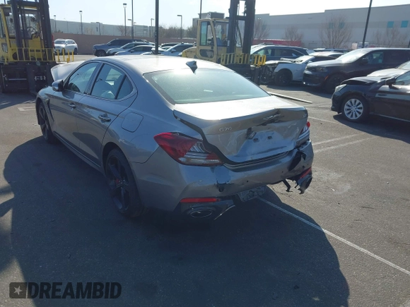 2021 Genesis G70 3.3T with VIN KMTG34LE2MU075898, listed as a IAAI auction lot 41375438 with 41,429 mi miles and . Bid and sale history available at DreamBid. Image 3.