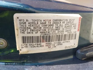 1997 Toyota Camry LE with VIN JT2BG22K5V0073783, listed as a IAAI auction lot 42409561 with 149,560 mi miles and . Bid and sale history available at DreamBid. Image 9.