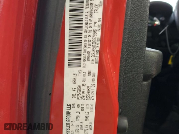 2013 Ram 1500 Express with VIN 3C6JR6AT2DG572606, listed as a Copart auction lot 45458575 with 176,191 mi miles and Salvage title. Bid and sale history available at DreamBid. Image 12.