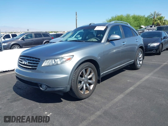2005 Infiniti FX with VIN JNRAS08W45X202491, listed as a IAAI auction lot 42479564 with 223,299 mi miles and . Bid and sale history available at DreamBid. Image 2.