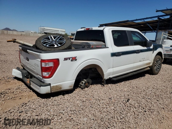 2023 Ford F-150 XL with VIN 1FTEW1EP4PKD83469, listed as a Copart auction lot 53099625 with 45,744 mi miles and Salvage title. Bid and sale history available at DreamBid. Image 3.