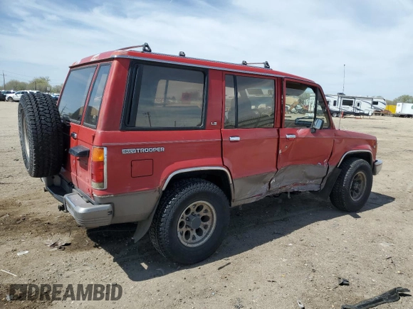 1990 Isuzu Trooper z VIN JACCH58R7L8917768, wystawiony jako Copart lot #45875835 z przebiegiem 230 130 mil mil oraz Szkody całkowita. Historia ofert i sprzedaży dostępna na DreamBid. Obrazek 3.