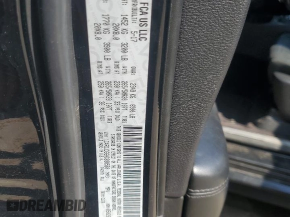 2017 Dodge Durango GT with VIN 1C4RDJDG6HC898560, listed as a Copart auction lot 62105875 with 94,425 mi miles and Salvage title. Bid and sale history available at DreamBid. Image 14.