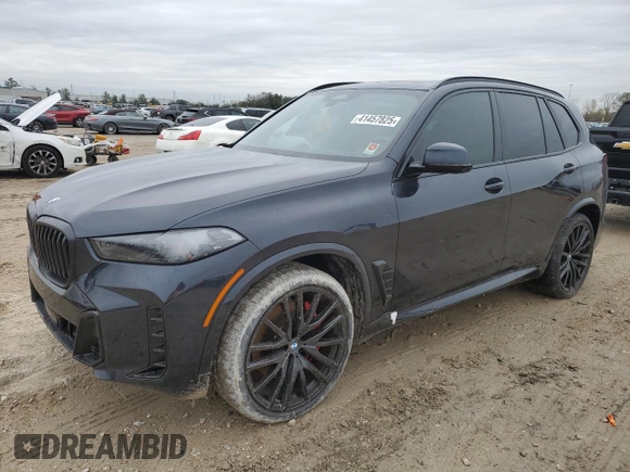 2025 BMW X5 sDrive40i with VIN 5UX13EU05S9W56291, listed as a Copart auction lot 41457825 with 0 mi miles and Salvage Title. Bid and sale history available at carsss.com. Image 1.