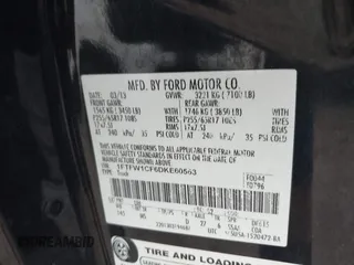 2013 Ford F-150 XL with VIN 1FTFW1CF6DKE60563, listed as a IAAI auction lot 41870786 with 194,464 mi miles and . Bid and sale history available at carsss.com. Image 9.