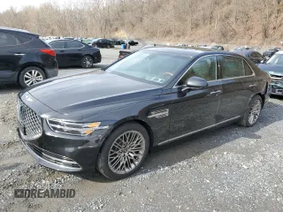 2022 Genesis G90 3.3T Premium with VIN KMTF34PA7NU096590, listed as a Copart auction lot 52722865 with 12,930 mi miles and Salvage Title. Bid and sale history available at carsss.com. Image 1.