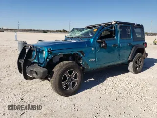 2020 Jeep Wrangler Unlimited Willys with VIN 1C4HJXDN4LW137202, listed as a Copart auction lot 86858234 with 109,509 mi miles and Salvage title. Bid and sale history available at DreamBid. Image 1.