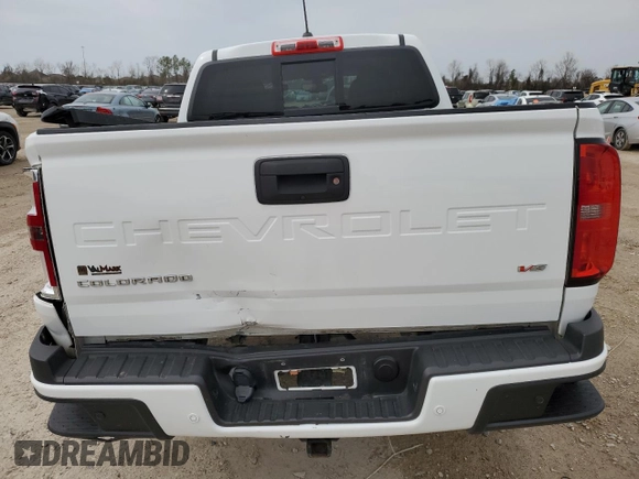2021 Chevrolet Colorado 2WD Z71 with VIN 1GCGSDEN1M1200745, listed as a Copart auction lot 45241485 with 44,863 mi miles and Salvage title. Bid and sale history available at DreamBid. Image 6.